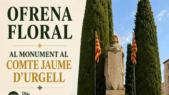 Ofrena floral al monument al Comte Jaume d'Urgell