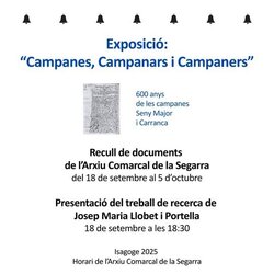Campanes, Campanars i Campaners. 600 anys de les campanes Seny Major i Carranca.