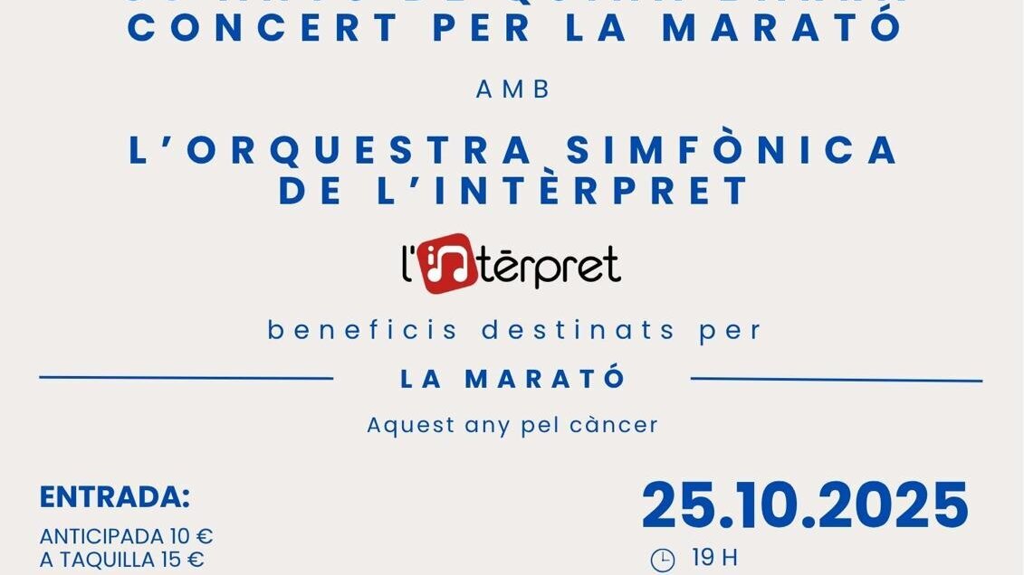 Concert de Quina Barra i l'Orquestra Simfònica de l'Intèrpret, en benefici de La Marató.