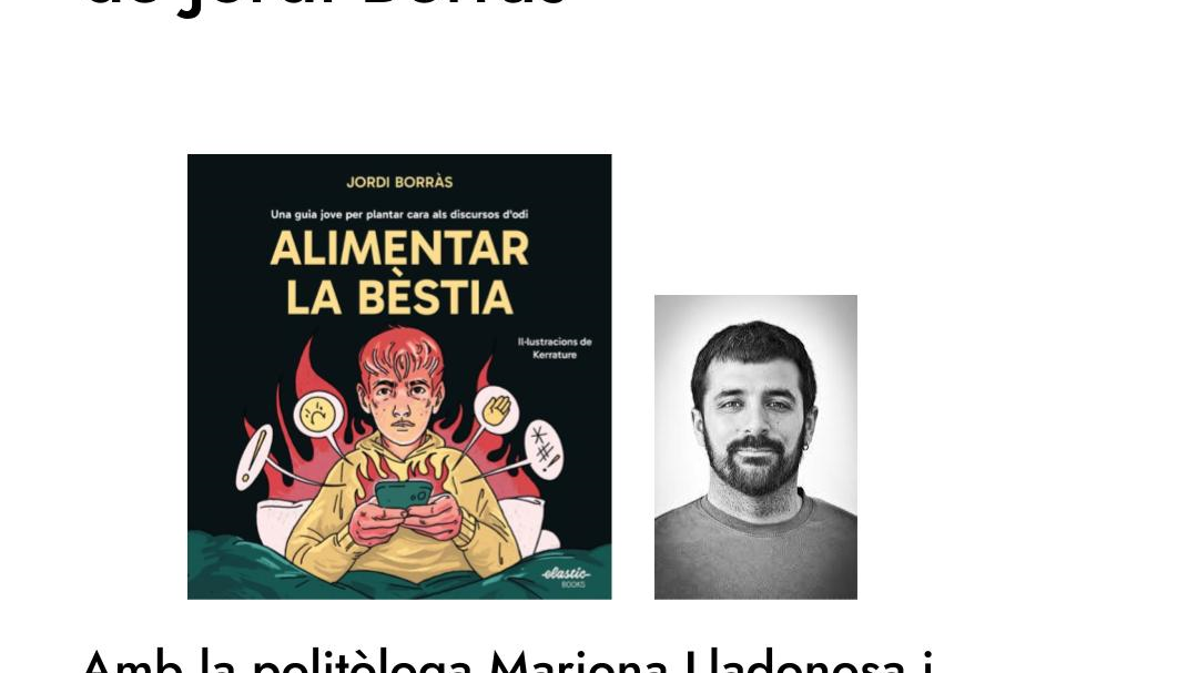 Presentació del llibre 'Alimentar la bèstia' de Jordi Borràs