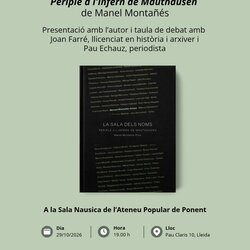 Presentació dels llibre 'La sala dels noms. Periple a l'infern de Mauthausen', de Manel Montañés