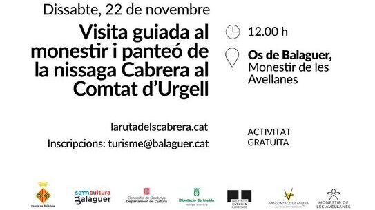 Visita guiada al monestir i panteó de la nissaga Cabrera al Comtat d'Urgell. Monestir de les Avellanes.