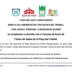 Encesa de l'arbre de Nadal a la Plaça del Treball