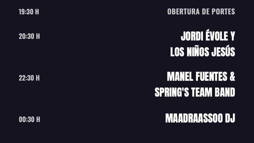 Talarn Music Experience amb Manel Fuentes & The Spring's Team Band, Jordi Évole y Los Niños Jesús y Maadraassoo,