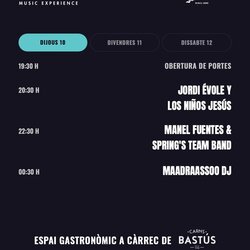 Talarn Music Experience amb Manel Fuentes & The Spring's Team Band, Jordi Évole y Los Niños Jesús y Maadraassoo,