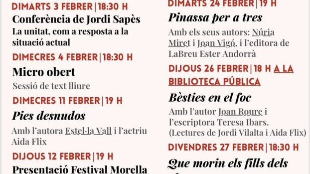 Activitats de la Irreductible del mes de febrer