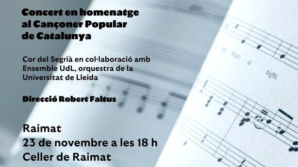 Concert en homenatge al cançoner popular de Catalunya. El Cor del Segrià