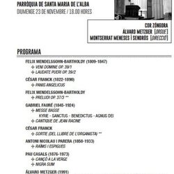 Festival d'Orgues. Concert de l' Álvaro Metzger i de la coral femenina Cor Zóngora