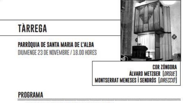 Festival d'Orgues. Concert de l' Álvaro Metzger i de la coral femenina Cor Zóngora