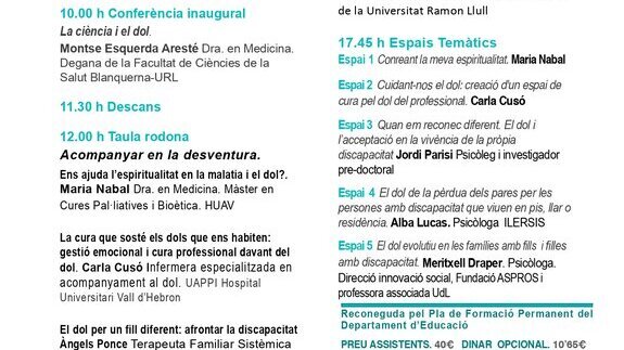 XIX Jornada d'acompanyament al dol i a la malaltia