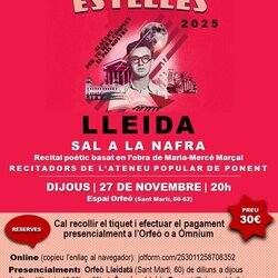 Recital poètic basat en l'obra de Maria-Mercè Marçal