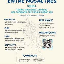 Entre nosaltres. Tallers vivencials i creatius per compartir, fer xarxa i cuidar-nos.