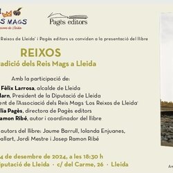 Presentació del llibre 'Reixos, la tradició dels Reis Mags a Lleida'