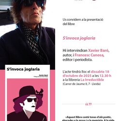 Presentació del llibre S'invoca joglaria de Xavier Baró