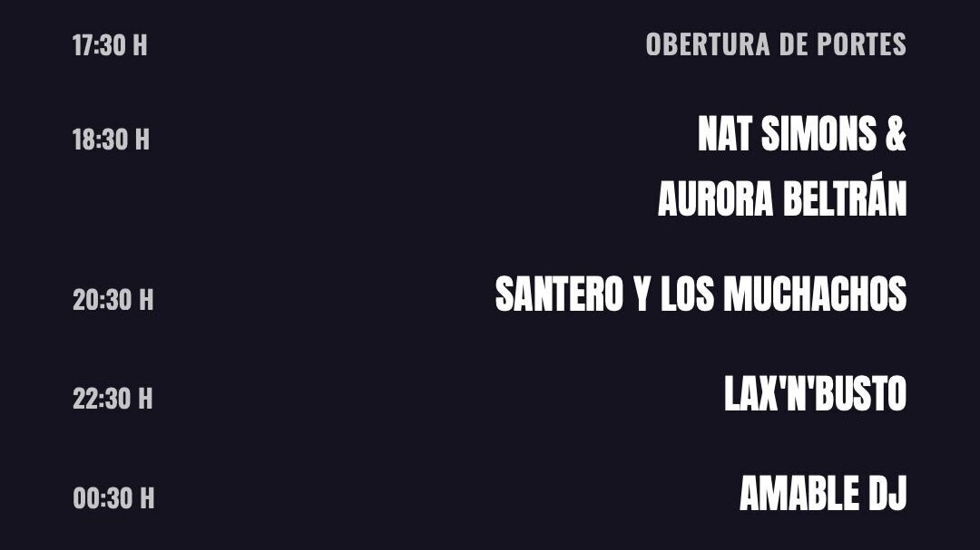 Talarn Music Experience amb Lax 'n' busto, Santero y Los Muchachos, La Frontera, Puño Dragón i Bea Miau Dj