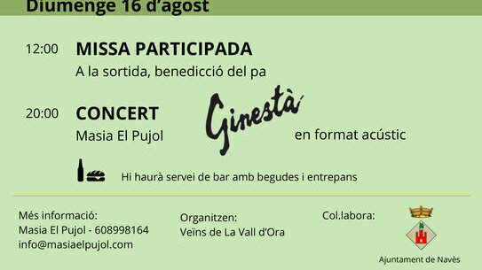 Concert acústic de Ginestà per la Festa Major de La Vall d'Ora