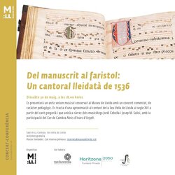 Concert-conferència: 'Del manuscrit al faristol'