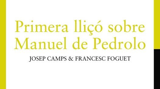 Primera lliçó sobre Manuel de Pedrolo