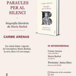 Presentació del llibre 'Paraules per al silenci' de Carme Arenas