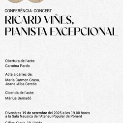 Conferència concert 'Ricard Viñes, pianista excepcional'