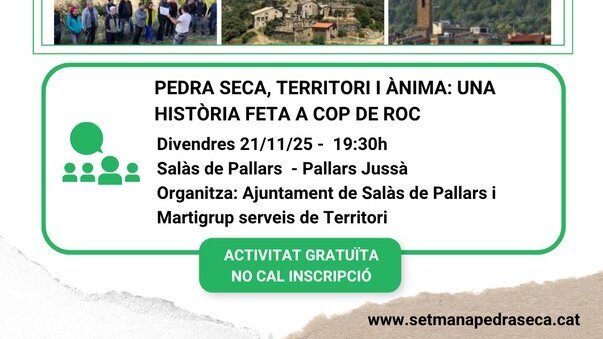 Projecció del documental: Pedres plenes de vida+ col·loqui amb Josep Maria Martí