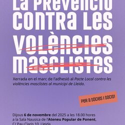 Xerrada per a la prevenció contra les violències masclistes