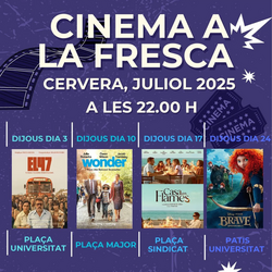 Cicle de cinema a la fresca a Cervera