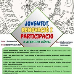 Escola de participació ciutadana: Joventut, renovació i participació a les entitats veïnals.