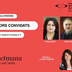 Taula rodona amb els escriptors Anna Sàez, Joan Cal i Marina Gateu