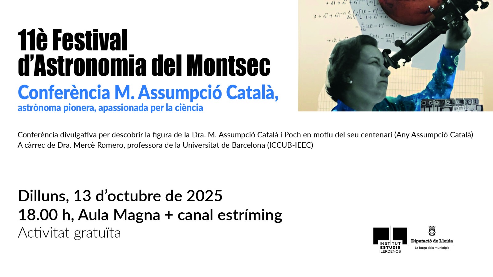 Conferència 'Maria Assumpció Català, astrònoma pionera, apassionada per la ciència'